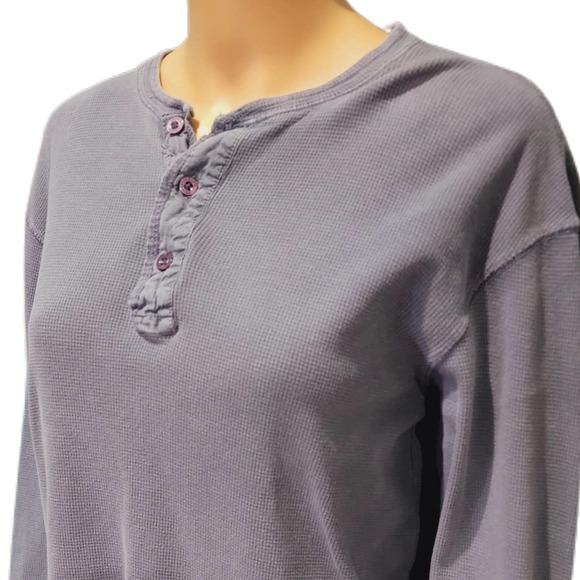 Paper Denim & Cloth Blue Thermal Henley Medium - Picture 2 of 6